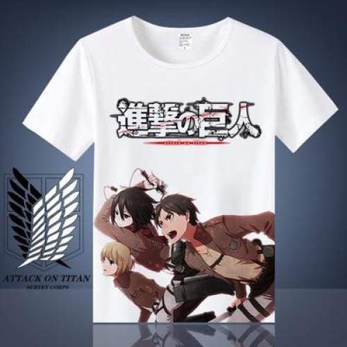 Attack on Titan Shingeki No Kyojin Mikasa Levi Cosplay T-shirts Costumes Short Sleeve Summer Tees