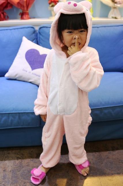Children'S Pajamas Winter Flannel Animal Pajamas One Piece Totoro /Stitch  /Panda /Dinosaur /Pikachu Bbay Boys Girls
