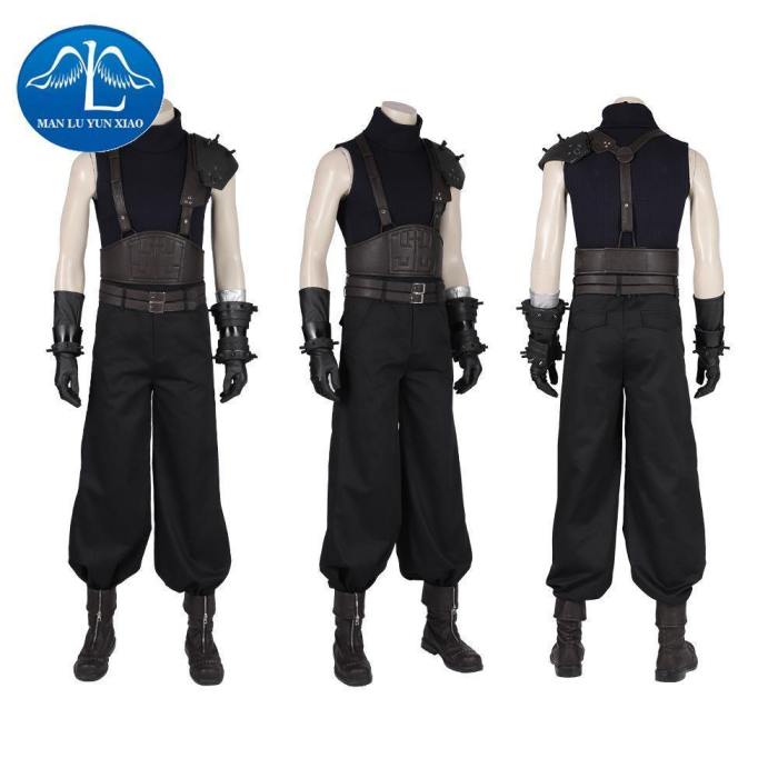 Game Final Fantasy Vii Remake Costume  Cloud Strife Cosplay Uniform Halloween Carnival Adult Men  Pants Suit Boys
