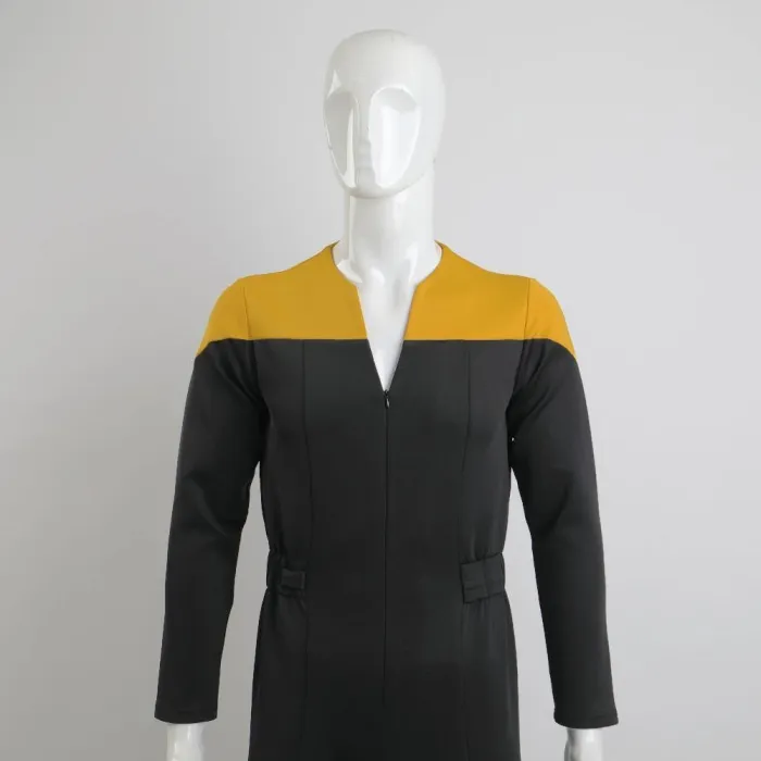Star Deep Space Nine Trek Commander Sisko Duty Uniform Jumpsuit Yellow Cosplay Costumes Halloween Party Prop