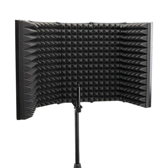Sound Absorbing Foam Foldable Panel Mic Isolation Shield Stand Mount
