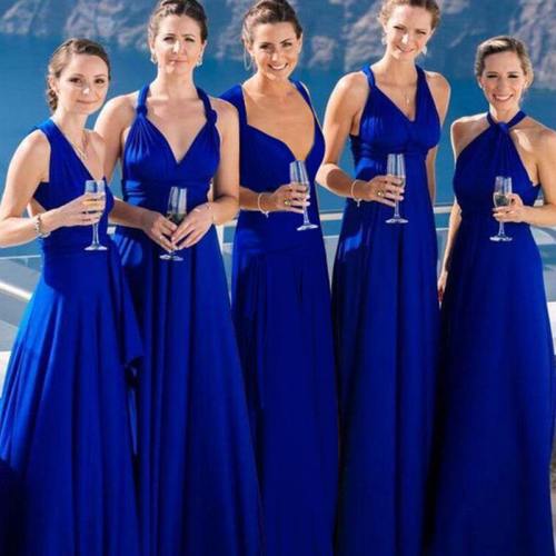 Bridesmaid Multiway Dresses Wedding Party Blue Color