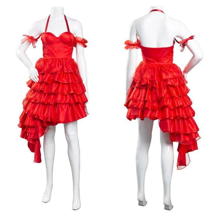 The Suicide Squad() Harley Quinn Red Dress Outfits Halloween Carnival Suit Cosplay Costume