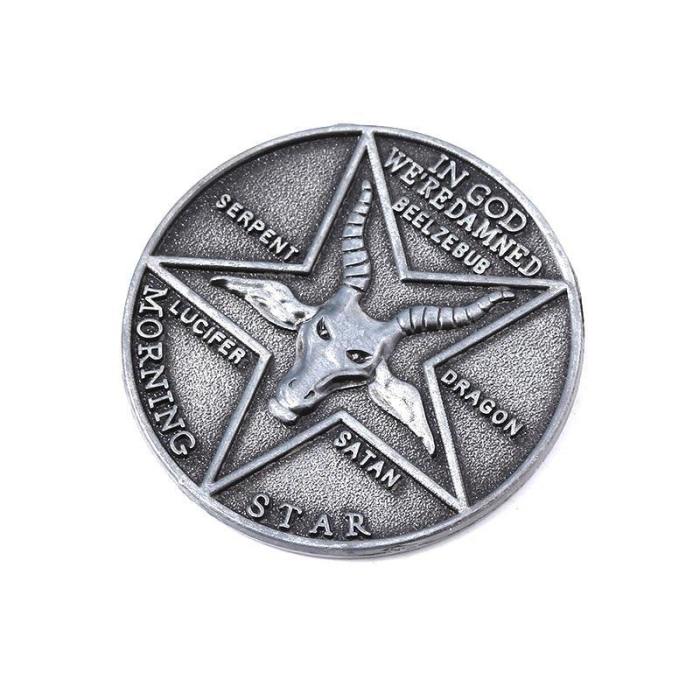 Lucifer Morningstar Satanic Pentecost Cosplay Commemorative Badge Coin