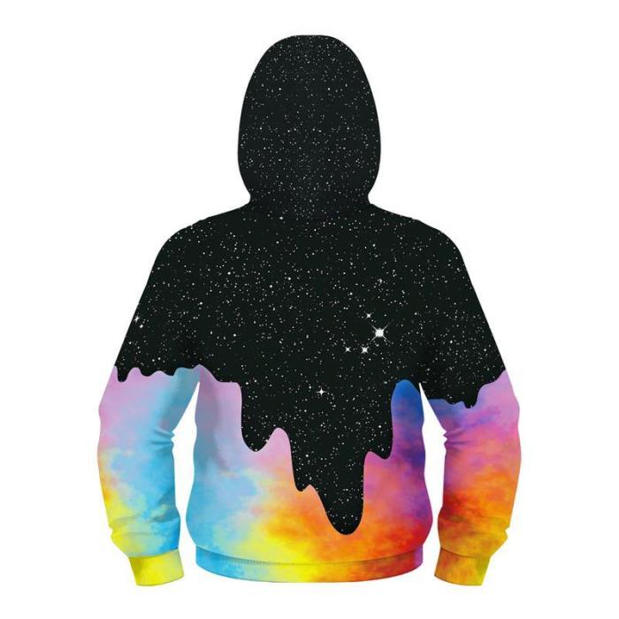 Kids Full Zip Hoodie Drip Milk Galaxy Print Sweatshirt