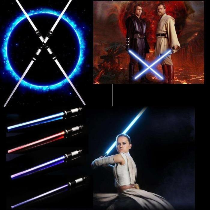 2Pcs Double Laser Lightsaber Star Wars Replica Sword With Sound Toys Light Saber Darth Vader Jedi Rey Luke Skywalker Kids Toy
