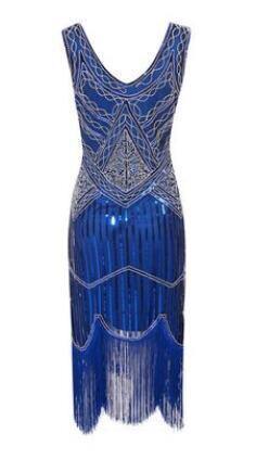 Newest Women'S S Vintage Sequin Full Fringed Deco Inspired Flapper Dress Roaring 20S Great Gatsby Dress Vestidos