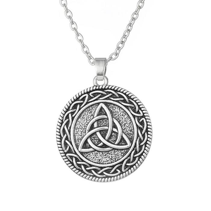 Sterling Silver Vintage Round Triquetra Necklace