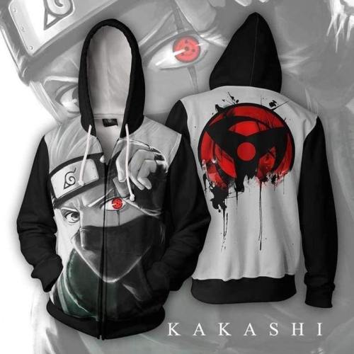 Naruto Hoodie - Hatake Kakashi Zip Up Hoodie