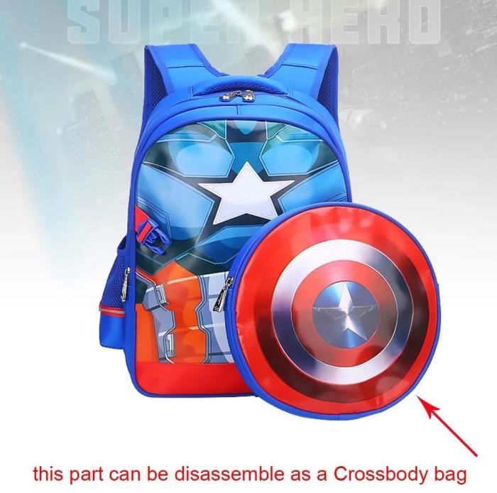 Avengers: Endgame Cosplay Captain America Backpack Bags Steve Rogers Spiderman Students Decompression Bag Kids Superhero Cosplay