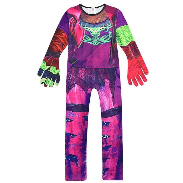 Descendants 3 Evie Jumpsuits Cosplay Costume For Kids Girls Halloween Carnival Dress