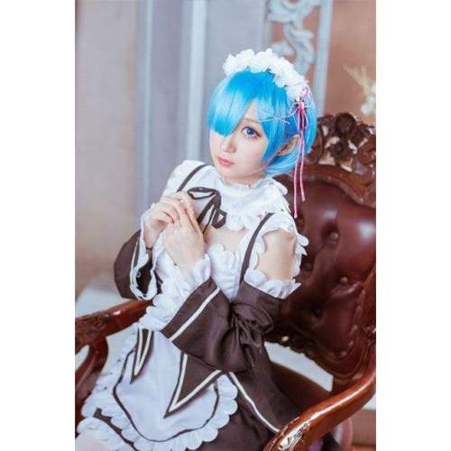 Re:Zero Life In A Different World From Zero Rem Costume+Shoes+ Wigs