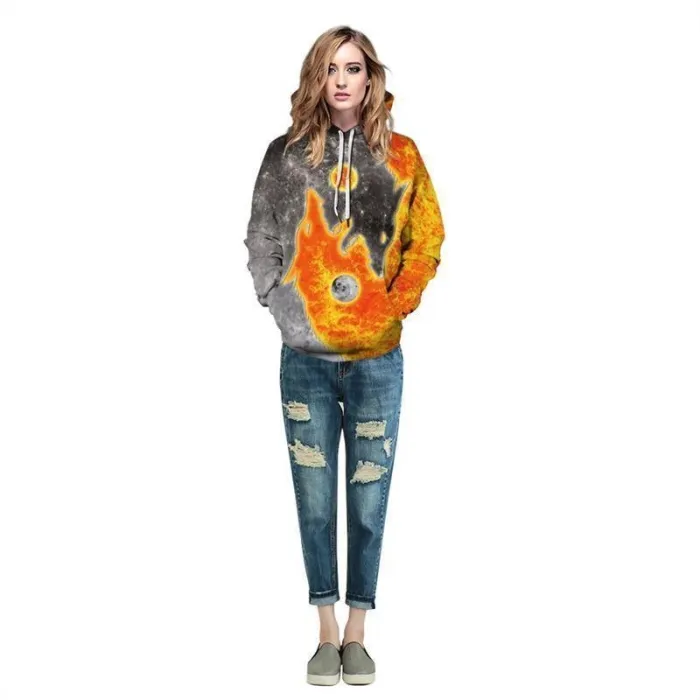 Mens Hoodies 3D Graphic Printed Two Wolves Pullover Hoodie