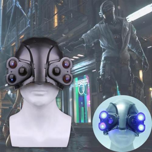 Game Cyber Punks  Led Helmet Cosplay Cyber Punk Max-Tac The Psycho Squad Helmet Mask Halloween Party Prop