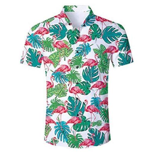 Men'S Hawaiian Shirt White Tropical
