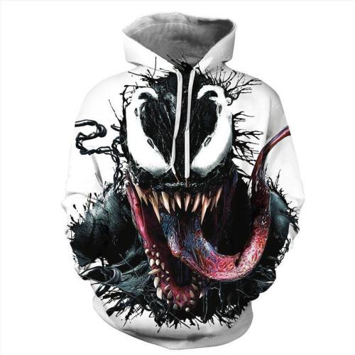 Mens Hoodies 3D Graphic Printed Venom Movie Pullover