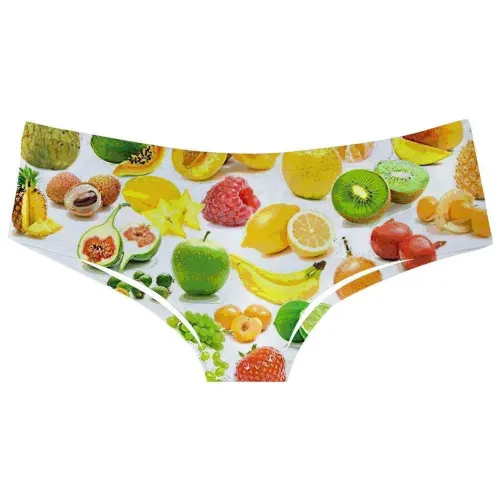 Womens Fruits Lemon Pineapple Underwears Panty Beathable Moisture Wicking Lingerie Briefs