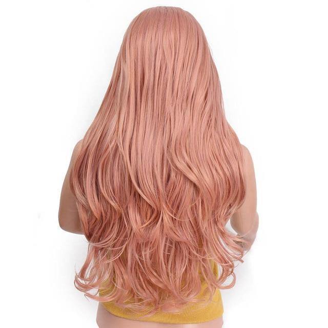 Synthetic Lace Front Wig Long Wavy Purple Wigs For Black/White Women Cosplay Ombre Pink Brown Black Grey Blonde Wigs