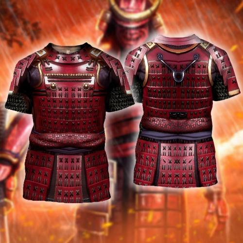 Samurai Armor Harajuku Short Sleeve Shirt Street Casual T-Shirt Tops