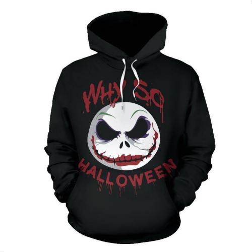 Unisex Nightmare Before Christmas Hoodies Clown Jack Skellington Printed Pullover Jacket Sweatshirt