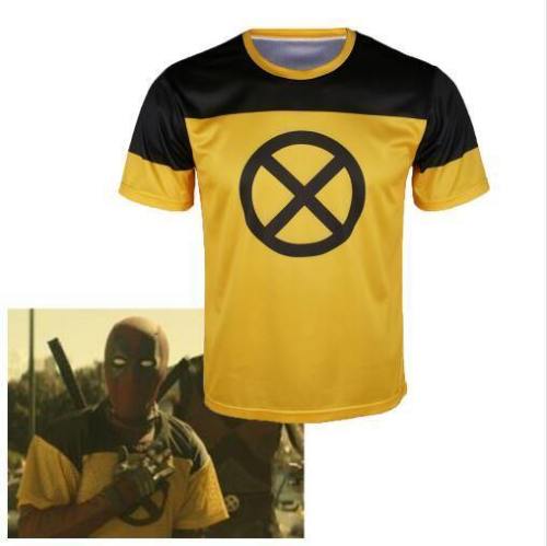 Deadpool 2 Cosplay T-Shirt Superhero Yellow Short Sleeve Tee