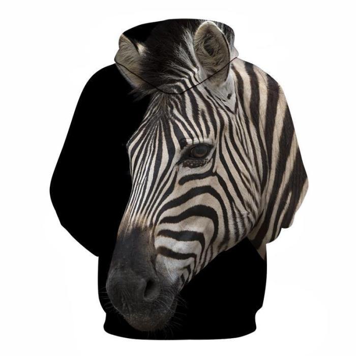 Zebra 3D - Sweatshirt, Hoodie, Pullover