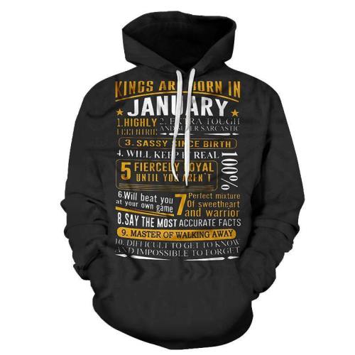 Guys Born In Are Born In January 3D - Sweatshirt, Hoodie, Pullover
