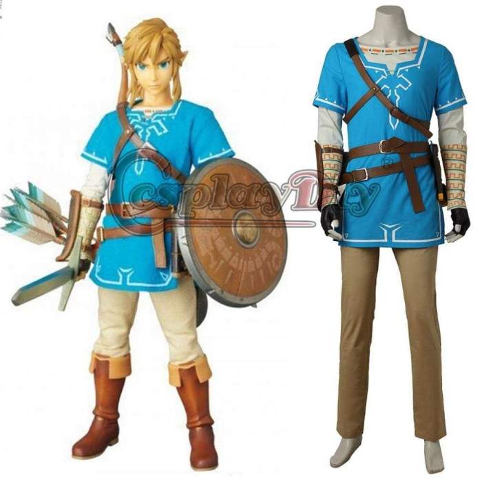 The Legend of Zelda Breath of the Wild Link Cosplay Costume Adult Men Halloween Carnival Outfit Full set Custom Made