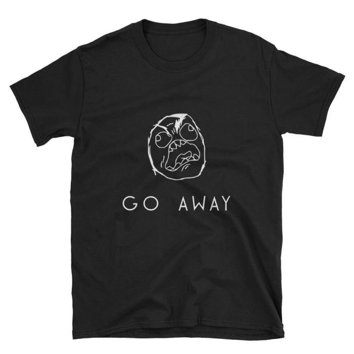  Go Away  Short-Sleeve Unisex T-Shirt (Black/Navy)