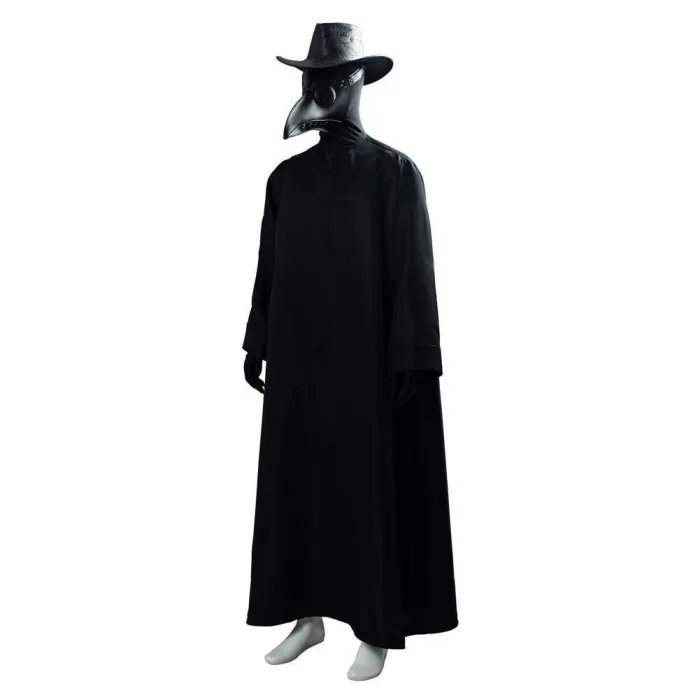 Plague Doctor Bird Beak Mask Steampunk Long Robe Outfit Halloween Cosplay Costume