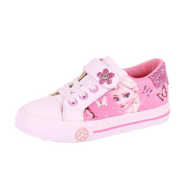 Frozen Girls Pink  Casual Shoes   Elsa And Anna Princess  Pu Soft Sports Shoes