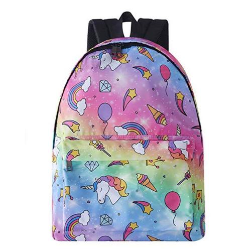 Cute Backpack For Girls 3D Rainbow Unicorm Printed School Bags