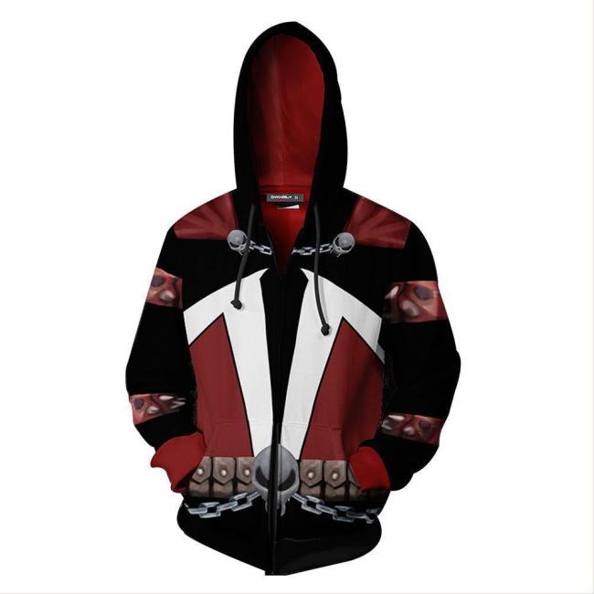 Unisex Hoodies Movie Spawn Zip Up 3D Print Jacket Sweatshirt
