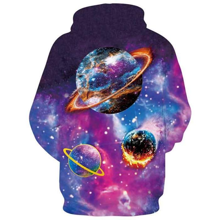 Mens Hoodies 3D Printed Universe Hoodies Sweatshirt