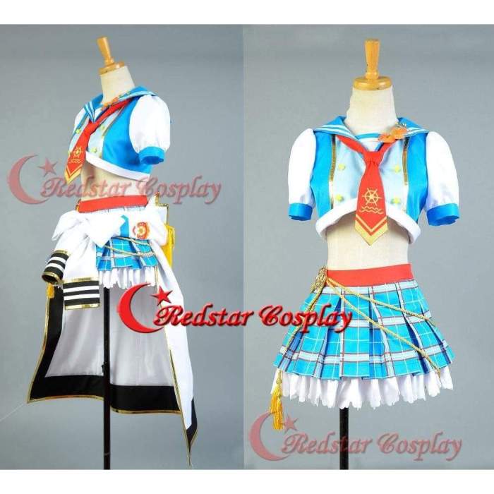 Love Live!Hoshizora Rin Cosplay Costume School Idol Tomodachi Cosplay Navy Sailor Suit Cape
