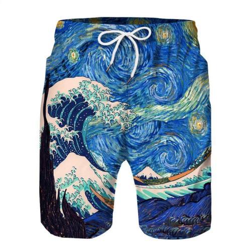 Van Gogh Galaxy Beach Board Shorts