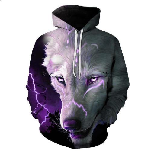 Lighting Wolf 3D Pullover Hoodie