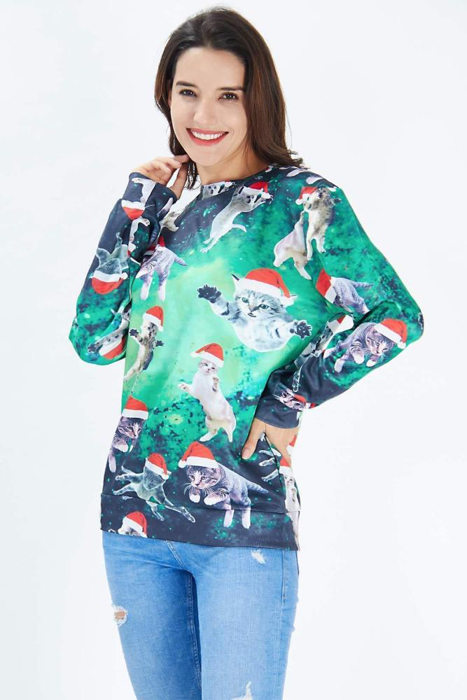 Cat Fly Shirt Teen Funny Ugly Christmas Sweater