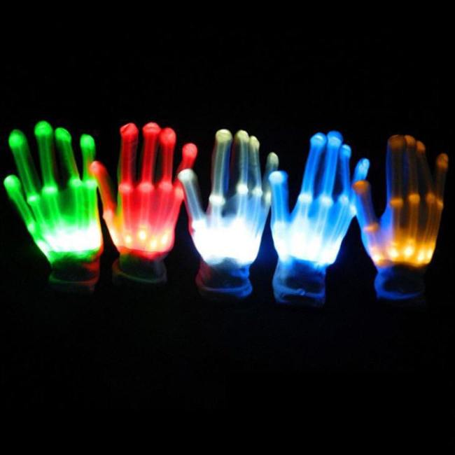 1Pcs Led Flashing Gloves Glow Light Up Finger Lighting Dance Party Decoration Glow Party Supplies Choreography Props Christmas