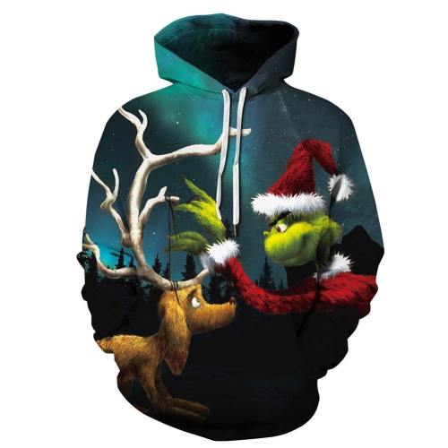 Grinch Hoodie - The Grinch Pullover Hooded Sweatshirt