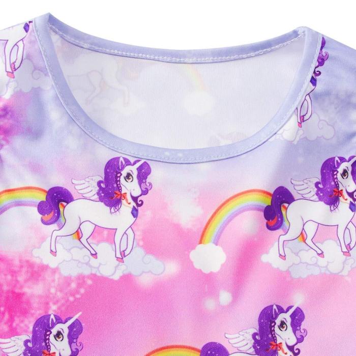Girls Rainbow Unicorn Dresses