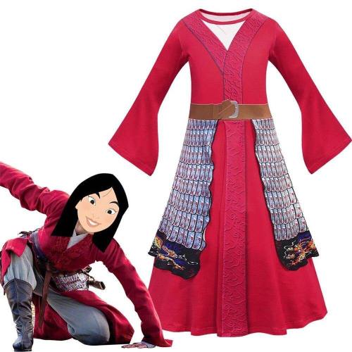 Girls Child Chinese Hero Hua Mulan Combat Uniform Fancy Dress Costumes