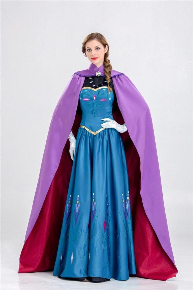Frozen Princess Anna Dress Costumes Halloween Cosplay Suit