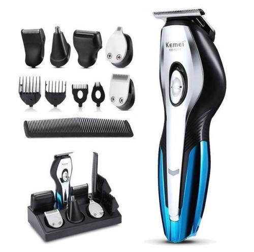 Kemei 11-In-1 Barber Hair Trimmer Set - Cordless & Rechargeable Via Usb