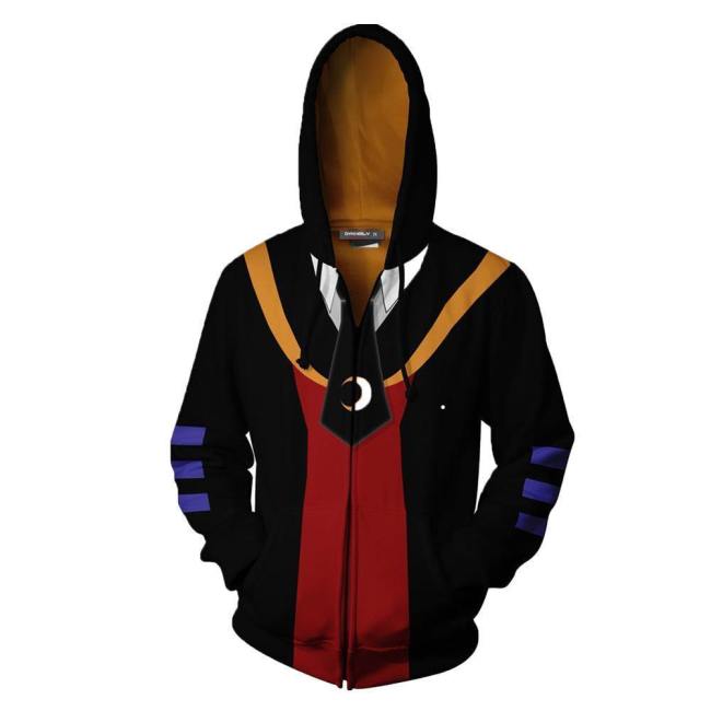 Unisex Korosensei Hoodies Assassination Classroom Zip Up 3D Print Jacket Sweatshirt