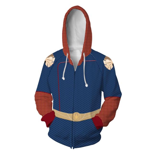 The Boys Season 1 Homelander Cosplay Hoodies Halloween Cosplay Jacket Sweater Zipper Clothing