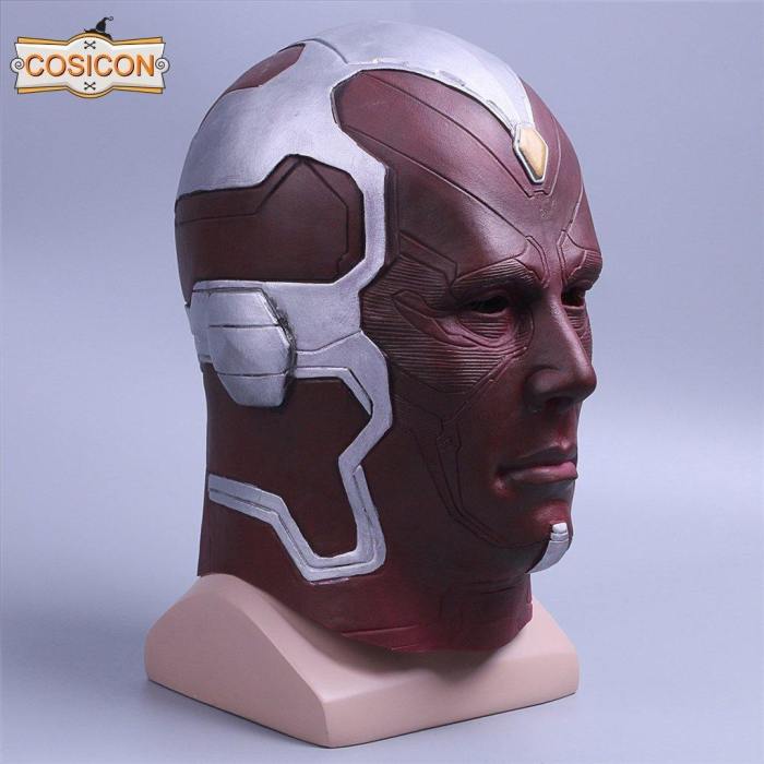 The Avengers Vision Cosplay Mask Superhero Costume Full Halloween Party Prop