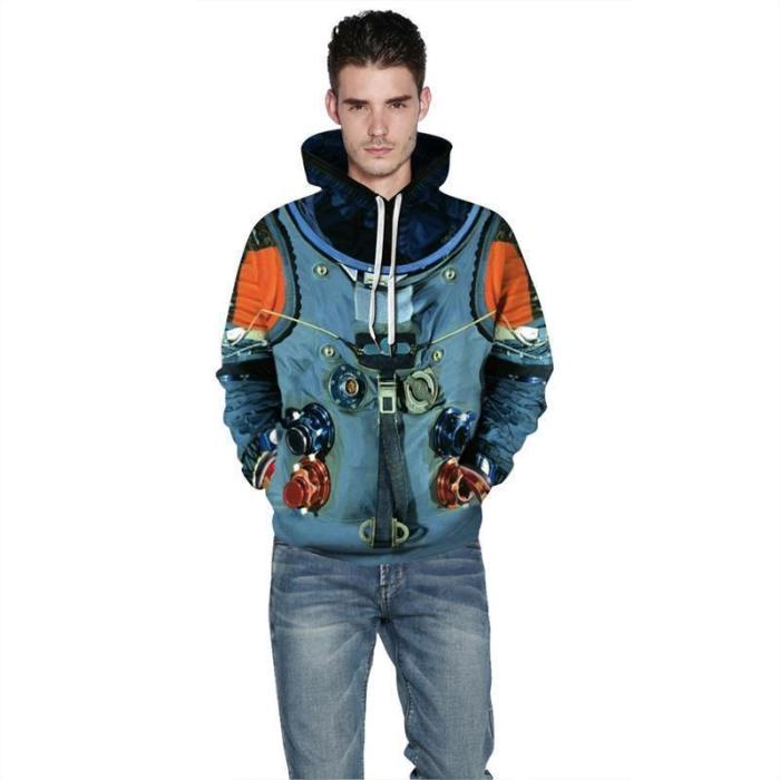 Mens Hoodies 3D Graphic Printed Aerospace Pattern Pullover