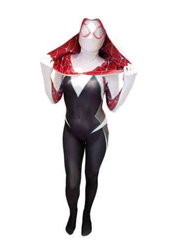 Cosplaylife Gwen Stacy Cosplay Costume Into The Spider-Verse Ghost Gwen Bodysuit Lycra Suit