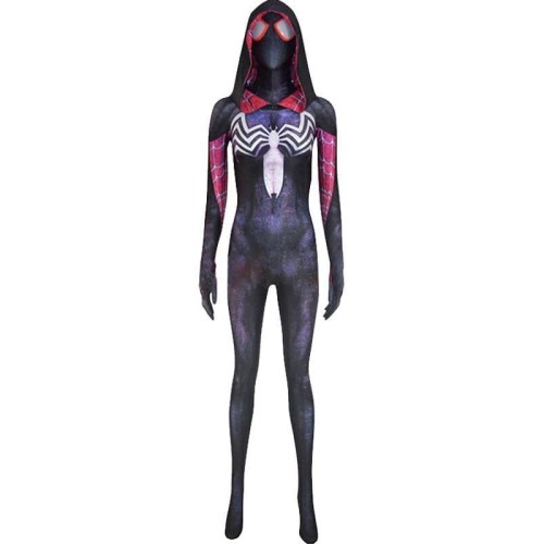 Spider-Gwen Gwen Stacy Body Suit Jumpsuit Cosplay Female Spider-Man Outfit Grey